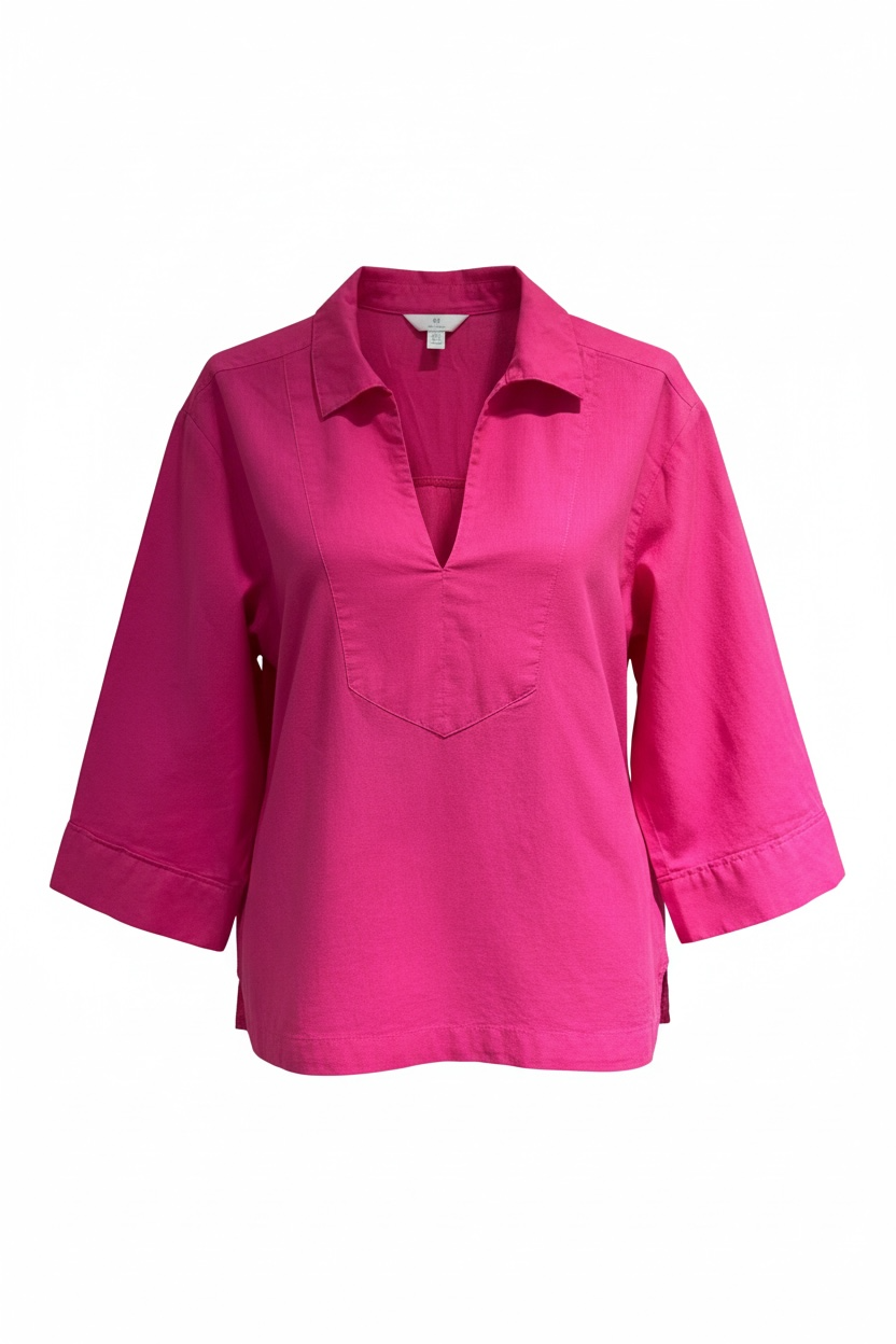 Дамска малинова риза от лен
