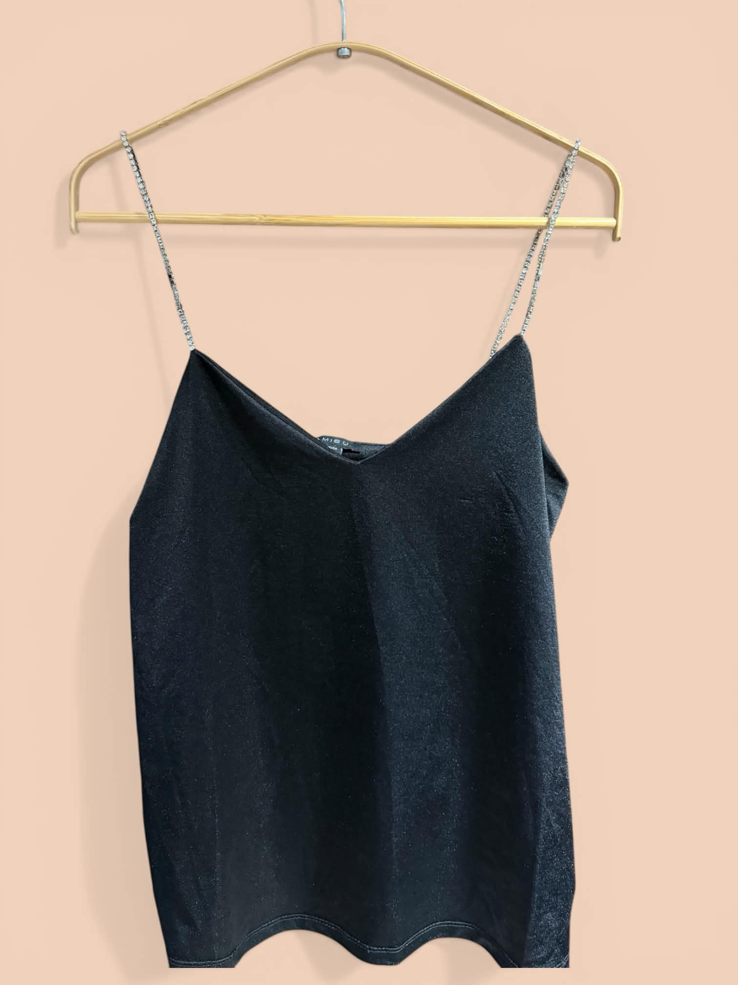 Дамски топ с презрамки от камъчета, Amisu